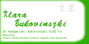 klara bukovinszki business card